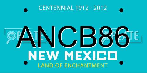ANCB86 New Mexico License Plate