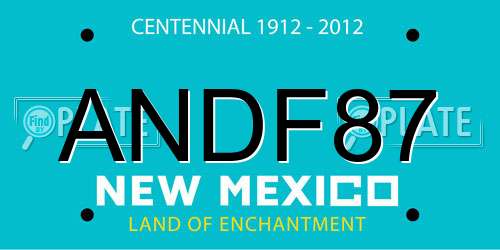ANDF87 New Mexico License Plate