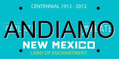 ANDIAMO New Mexico License Plate