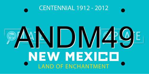 ANDM49 New Mexico License Plate