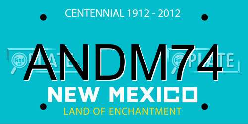 ANDM74 New Mexico License Plate