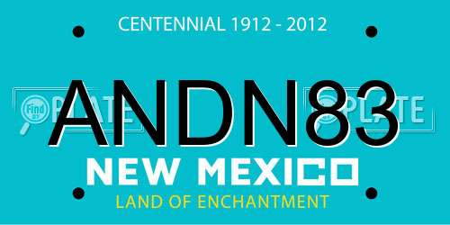 ANDN83 New Mexico License Plate