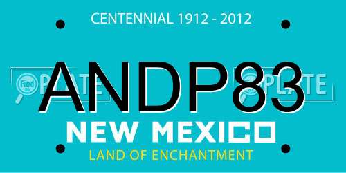 ANDP83 New Mexico License Plate