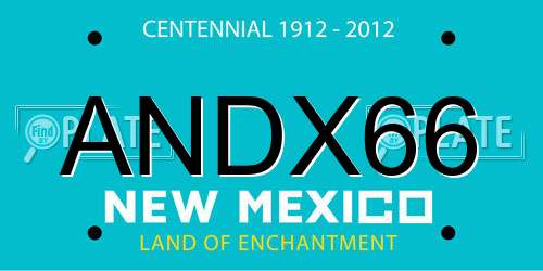 ANDX66 New Mexico License Plate