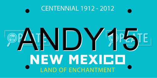 ANDY15 New Mexico License Plate