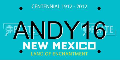 ANDY16 New Mexico License Plate