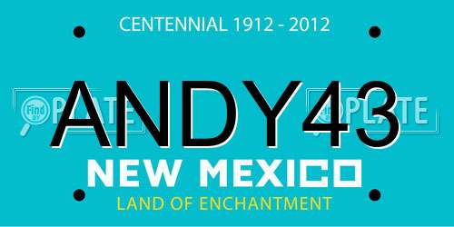 ANDY43 New Mexico License Plate