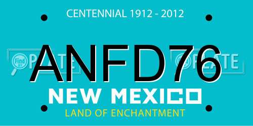 ANFD76 New Mexico License Plate