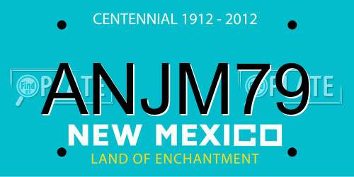 ANJM79 New Mexico License Plate