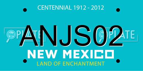 ANJS02 New Mexico License Plate