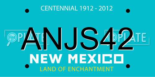 ANJS42 New Mexico License Plate