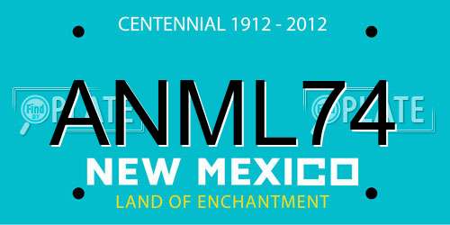 ANML74 New Mexico License Plate