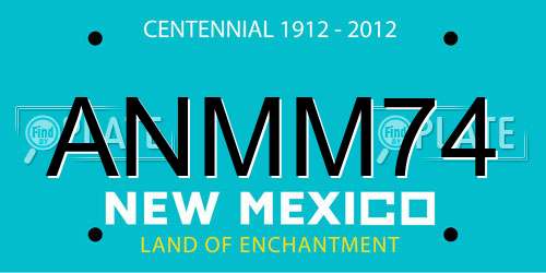 ANMM74 New Mexico License Plate