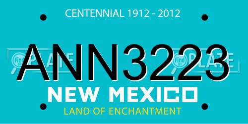 ANN3223 New Mexico License Plate