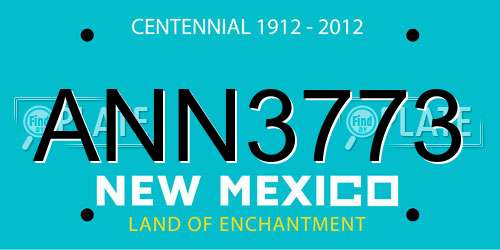 ANN3773 New Mexico License Plate