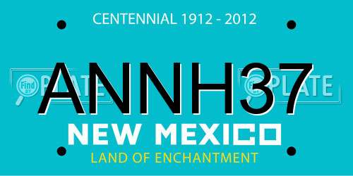 ANNH37 New Mexico License Plate