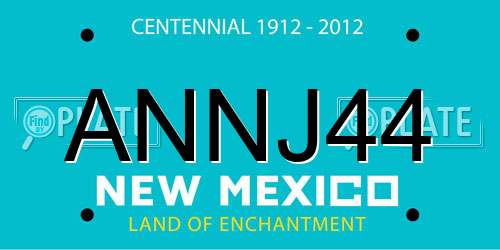 ANNJ44 New Mexico License Plate