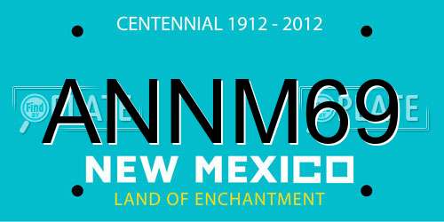 ANNM69 New Mexico License Plate