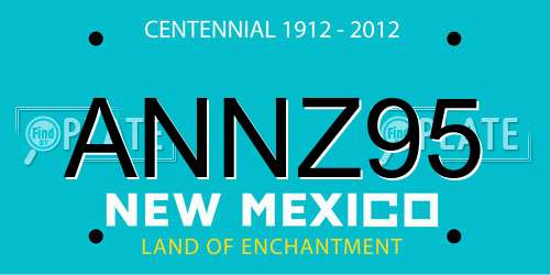 ANNZ95 New Mexico License Plate