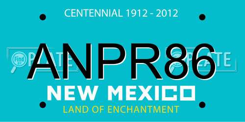 ANPR86 New Mexico License Plate