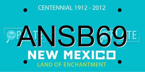 ANSB69 New Mexico License Plate