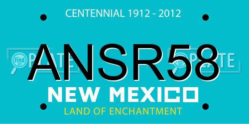 ANSR58 New Mexico License Plate
