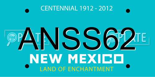 ANSS62 New Mexico License Plate