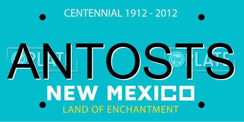 ANTOSTS New Mexico License Plate