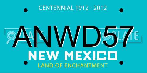 ANWD57 New Mexico License Plate