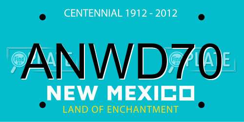 ANWD70 New Mexico License Plate