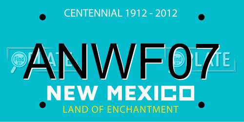 ANWF07 New Mexico License Plate