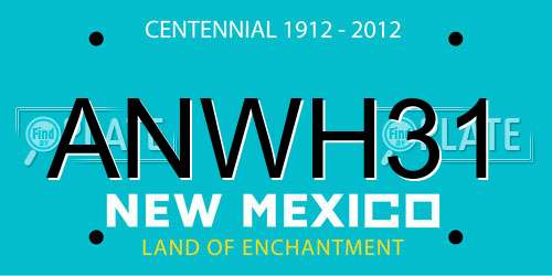 ANWH31 New Mexico License Plate