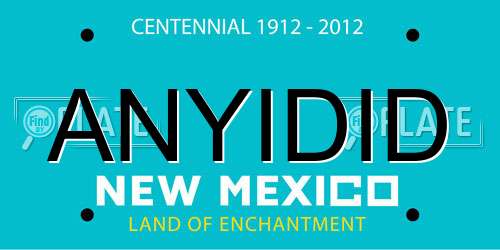 ANYIDID New Mexico License Plate