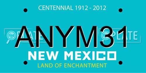 ANYM31 New Mexico License Plate