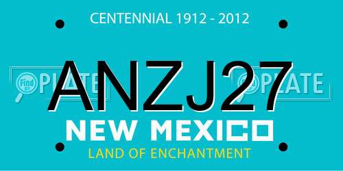 ANZJ27 New Mexico License Plate