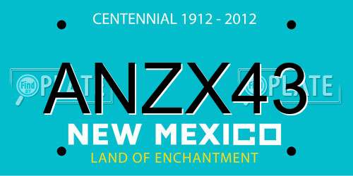 ANZX43 New Mexico License Plate