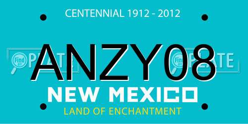 ANZY08 New Mexico License Plate