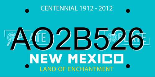 AO2B526 New Mexico License Plate