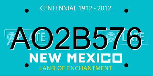 AO2B576 New Mexico License Plate