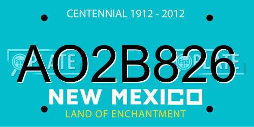 AO2B826 New Mexico License Plate