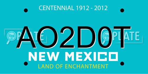AO2D0T New Mexico License Plate