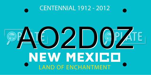 AO2D0Z New Mexico License Plate
