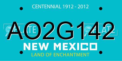 AO2G142 New Mexico License Plate
