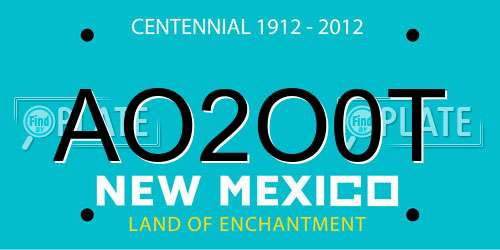 AO2O0T New Mexico License Plate