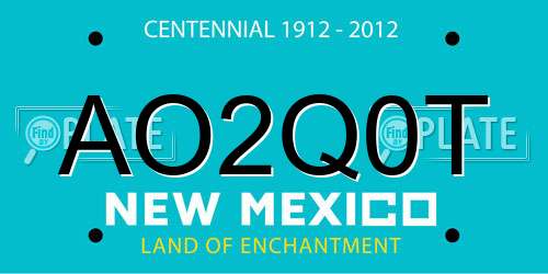 AO2Q0T New Mexico License Plate