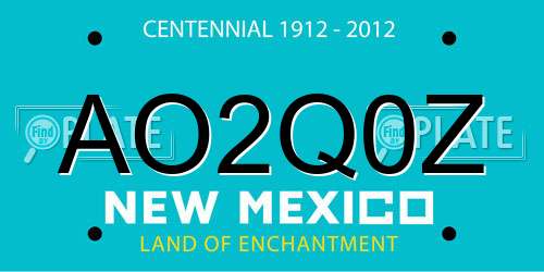 AO2Q0Z New Mexico License Plate