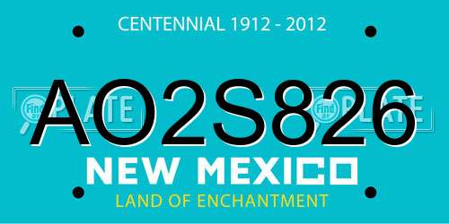 AO2S826 New Mexico License Plate