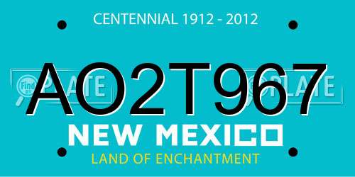 AO2T967 New Mexico License Plate