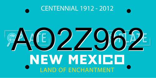 AO2Z962 New Mexico License Plate