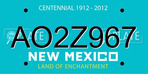 AO2Z967 New Mexico License Plate